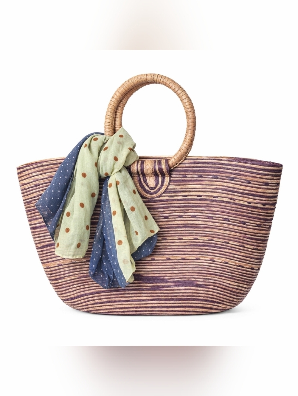 Wicker/Ratan Tote with Circle Handle